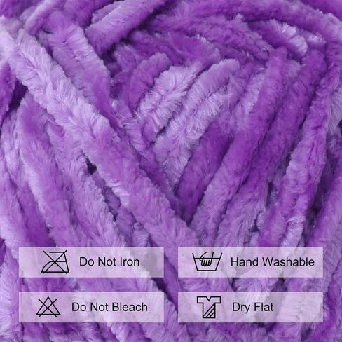Velvet Chenille Yarn for Crocheting Handcrafts Weaving,3 Skein(Black) in Kuwait
