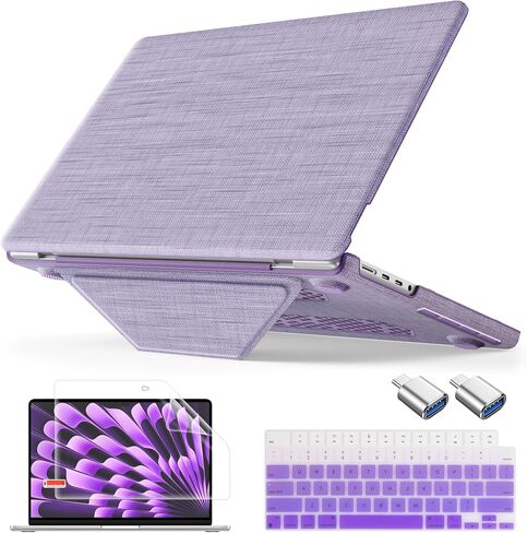 Tuiklol for MacBook Pro 14 inch Case 2024-2021 Model A3112 A3401 A3185 M4 Pro/Max A2918 A2992 M3 A2779 M2 A2442 M1 Pro/Max, Fabric Hard Shell Cover with Touch ID,Purple in Saudi Arabia