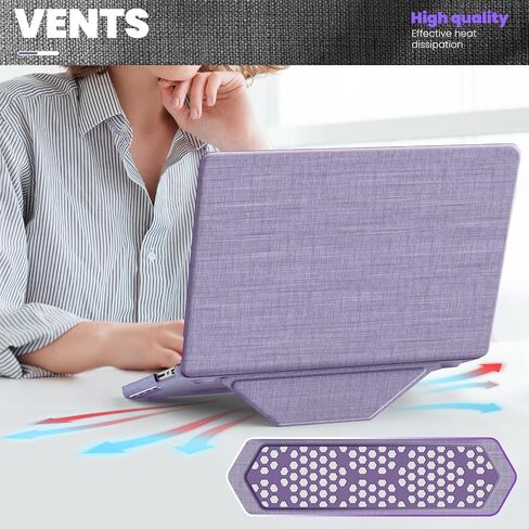 Tuiklol for MacBook Pro 14 inch Case 2024-2021 Model A3112 A3401 A3185 M4 Pro/Max A2918 A2992 M3 A2779 M2 A2442 M1 Pro/Max, Fabric Hard Shell Cover with Touch ID,Purple in Saudi Arabia