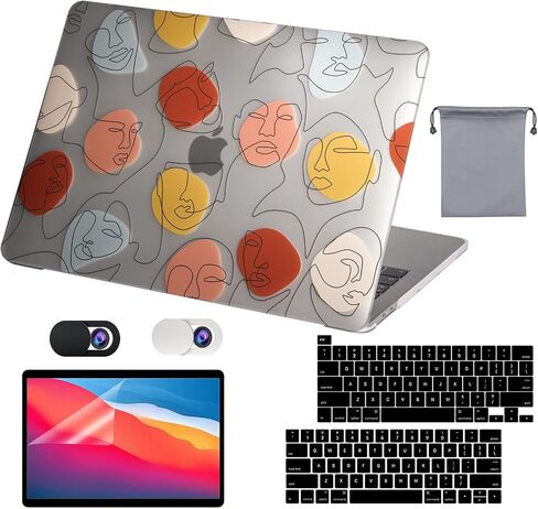 حافظة OZADE 5 في 1 متوافقة مع جهاز MacBook Pro 13 بوصة 2021-2016 A2338 M1 A2289 A2251 A2159 A1989 A1706 A1708، حافظة صلبة، خط واحد وعالم واحد_ in Saudi Arabia