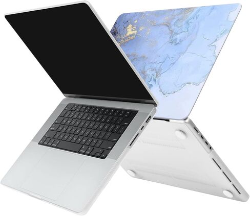 حافظة MOSISO متوافقة مع جهاز MacBook Pro 16 بوصة 2024 2023 2022 2021 M4 M3 M2 M1 A3403 A3186 A2991 A2780 A2485 Pro Max Chip، حافظة بلاستيكية واقية من الرخام بألوان مائية وغطاء لوحة مفاتيح، أزرق in Saudi Arabia