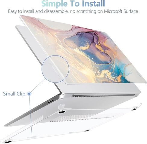 MEEgoodo Case for Microsoft Surface Laptop 13.8 inch Touchscreen 2024 (7th Edition),Clear Cover Fit Model 2036,Laptop Hard Shell with Keyboard & Webcam Cover & Screen Protector,Cacti in Kuwait