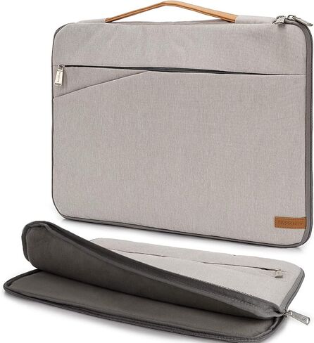 حقيبة كمبيوتر محمول KINGSLONG، حافظة كمبيوتر محمول مقاس 15-15.6 بوصة مقاومة للماء، حقيبة حمل كمبيوتر محمول خفيفة الوزن مناسبة لجهاز MacBook Air/MacBook Pro iPad Chromebook Tablet Case، رمادي in Kuwait