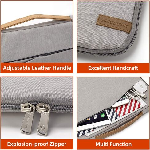 حقيبة كمبيوتر محمول KINGSLONG، حافظة كمبيوتر محمول مقاس 15-15.6 بوصة مقاومة للماء، حقيبة حمل كمبيوتر محمول خفيفة الوزن مناسبة لجهاز MacBook Air/MacBook Pro iPad Chromebook Tablet Case، رمادي in Kuwait