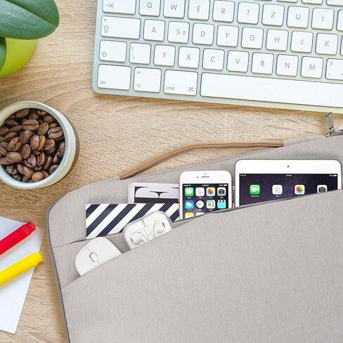 حقيبة كمبيوتر محمول KINGSLONG، حافظة كمبيوتر محمول مقاس 15-15.6 بوصة مقاومة للماء، حقيبة حمل كمبيوتر محمول خفيفة الوزن مناسبة لجهاز MacBook Air/MacBook Pro iPad Chromebook Tablet Case، رمادي in Kuwait