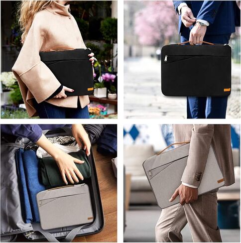 حقيبة كمبيوتر محمول KINGSLONG، حافظة كمبيوتر محمول مقاس 15-15.6 بوصة مقاومة للماء، حقيبة حمل كمبيوتر محمول خفيفة الوزن مناسبة لجهاز MacBook Air/MacBook Pro iPad Chromebook Tablet Case، رمادي in Kuwait