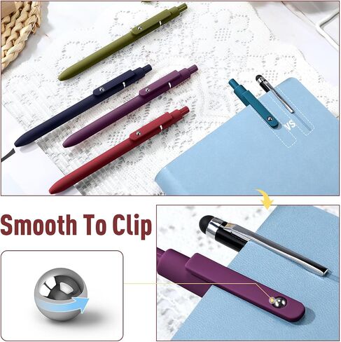 Thenshop 20 Pcs Gel Ink Pen Retractable Ballpoint Pens with 0.5 mm Black Click Refill Smooth Writing Cute Quick Dry Fine Point Piloting Aesthetic(20 Pcs,Morandi Color) in Saudi Arabia