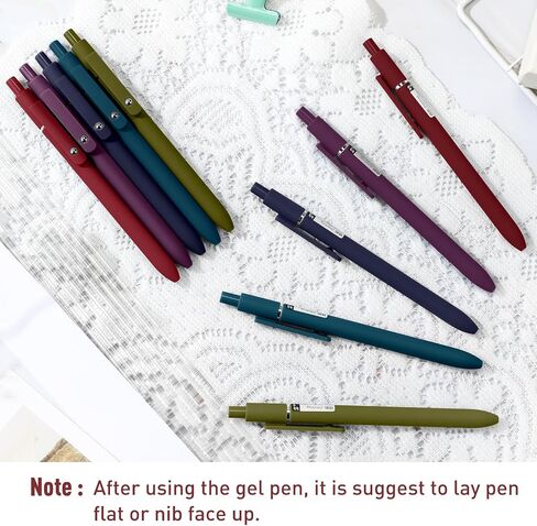 Thenshop 20 Pcs Gel Ink Pen Retractable Ballpoint Pens with 0.5 mm Black Click Refill Smooth Writing Cute Quick Dry Fine Point Piloting Aesthetic(20 Pcs,Morandi Color) in Saudi Arabia