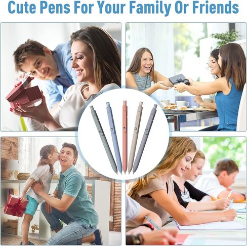 Thenshop 20 Pcs Gel Ink Pen Retractable Ballpoint Pens with 0.5 mm Black Click Refill Smooth Writing Cute Quick Dry Fine Point Piloting Aesthetic(20 Pcs,Morandi Color) in Kuwait