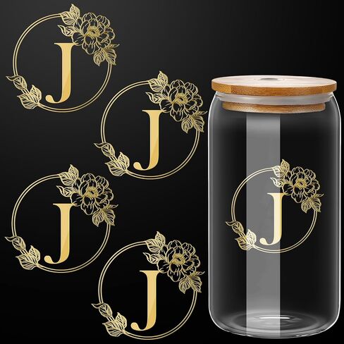 NiHome Self-Adhesive Gold Foil Letter Cup Wrap Transfer Stickers for Personalization & Decoration, Easy Apply Durable Initial for Drinkware, Gifts & More, Add a Touch of Elegance for All Occasions (K) in Kuwait