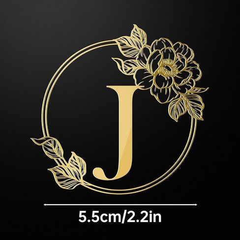 NiHome Self-Adhesive Gold Foil Letter Cup Wrap Transfer Stickers for Personalization & Decoration, Easy Apply Durable Initial for Drinkware, Gifts & More, Add a Touch of Elegance for All Occasions (K) in Kuwait