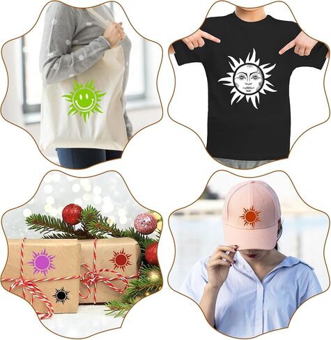 8 قطع من استنسل الشمس، 8 مقاسات قالب شمسي قابل لإعادة الاستخدام لطلاء استنسل بوهو صن لتزيين استنسل طلاء الشمس لجدار الأرضيات الخشبية والمشروعات اليدوية الفنية in Kuwait