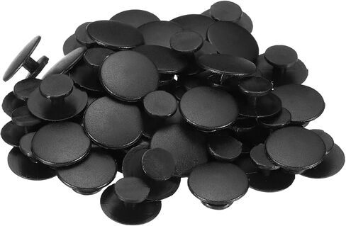 PATIKIL Plastic Button Charm, 50 Pack 12 x 8mm Dia Buckle Button Accessories Backs Wristband Shoe Charm Decoration for DIY Ornaments, Black in Saudi Arabia