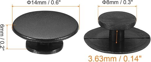 PATIKIL Plastic Button Charm, 50 Pack 12 x 8mm Dia Buckle Button Accessories Backs Wristband Shoe Charm Decoration for DIY Ornaments, Black in Saudi Arabia