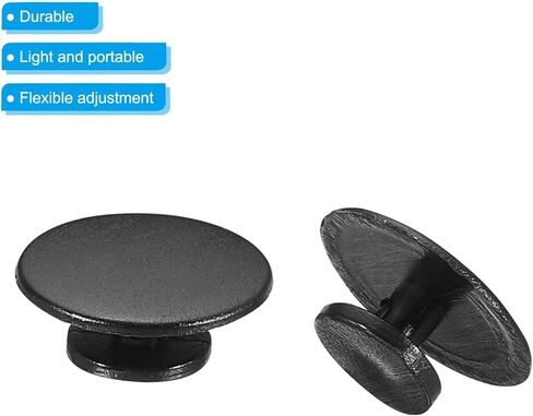 PATIKIL Plastic Button Charm, 50 Pack 12 x 8mm Dia Buckle Button Accessories Backs Wristband Shoe Charm Decoration for DIY Ornaments, Black in Saudi Arabia
