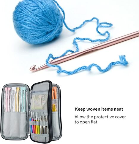 Crochet Hook Storage Bag Fabric Bag Crochet Hooks Storage Bag Knitting Needles Organizer Travel Carrying Universal Multi-Function in Saudi Arabia