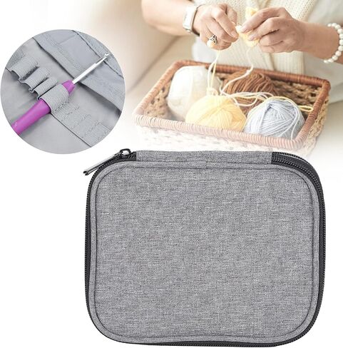 Crochet Hook Storage Bag Fabric Bag Crochet Hooks Storage Bag Knitting Needles Organizer Travel Carrying Universal Multi-Function in Saudi Arabia