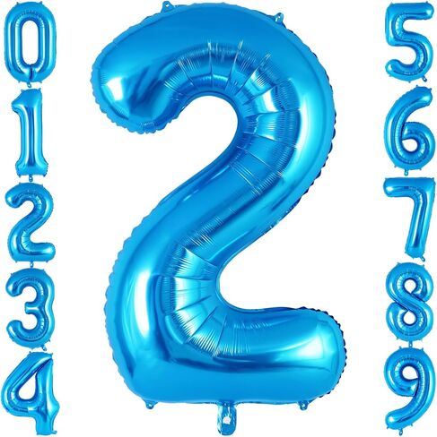 Blue Number 4 Balloon 40 Inch, Big Large Foil Helium Number Balloons, Jumbo Giant Mylar Number 4 Balloons for 4 Year Old Birthday Party Decorations Supplies Anniversary Celebration in Kuwait