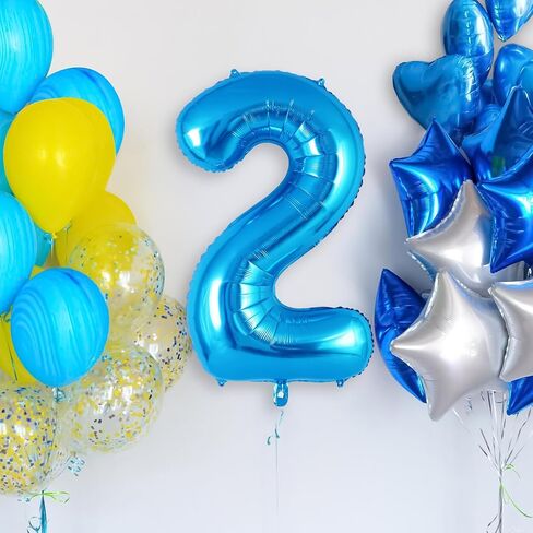 Blue Number 4 Balloon 40 Inch, Big Large Foil Helium Number Balloons, Jumbo Giant Mylar Number 4 Balloons for 4 Year Old Birthday Party Decorations Supplies Anniversary Celebration in Kuwait