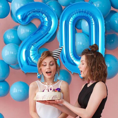 Blue Number 4 Balloon 40 Inch, Big Large Foil Helium Number Balloons, Jumbo Giant Mylar Number 4 Balloons for 4 Year Old Birthday Party Decorations Supplies Anniversary Celebration in Kuwait
