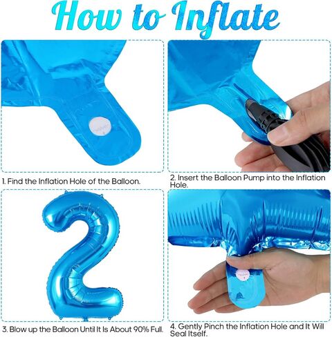 Blue Number 4 Balloon 40 Inch, Big Large Foil Helium Number Balloons, Jumbo Giant Mylar Number 4 Balloons for 4 Year Old Birthday Party Decorations Supplies Anniversary Celebration in Kuwait
