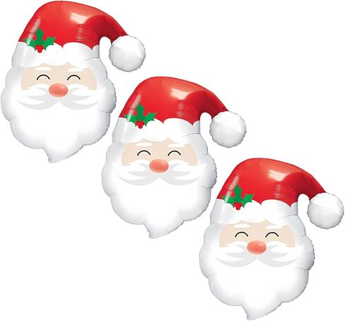 3pcs بالونات عيد الميلاد سانتا كلوز بالونات سانتا كلوز رئيس احباط بالونات لعيد الميلاد تحت عنوان حفلة عيد ميلاد لوازم زينة الحفلات زينة الحفلات بالونات مجموعات الحفلات in Kuwait