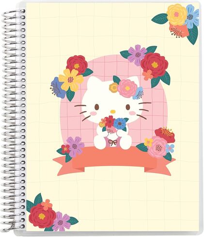 Erin Condren Designed 8.5x11 Hello Kitty Blushing Bouquet Spiral Notebook | Productivity, College Ruled Lines & Checklist for List-Making | 160 pages, 80 lb, Premium Paper in Saudi Arabia