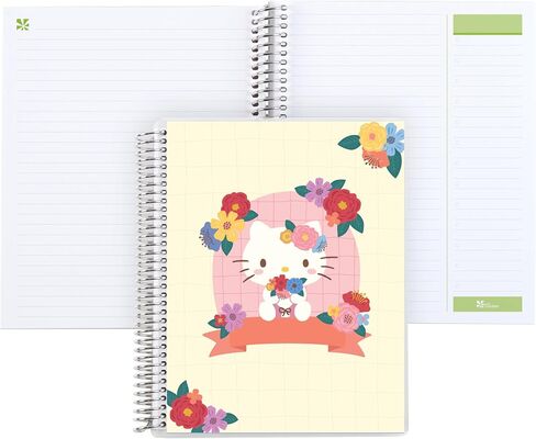 Erin Condren Designed 8.5x11 Hello Kitty Blushing Bouquet Spiral Notebook | Productivity, College Ruled Lines & Checklist for List-Making | 160 pages, 80 lb, Premium Paper in Saudi Arabia