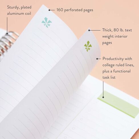 Erin Condren Designed 8.5x11 Hello Kitty Blushing Bouquet Spiral Notebook | Productivity, College Ruled Lines & Checklist for List-Making | 160 pages, 80 lb, Premium Paper in Saudi Arabia