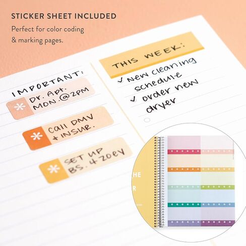 Erin Condren Designed 8.5x11 Hello Kitty Blushing Bouquet Spiral Notebook | Productivity, College Ruled Lines & Checklist for List-Making | 160 pages, 80 lb, Premium Paper in Saudi Arabia