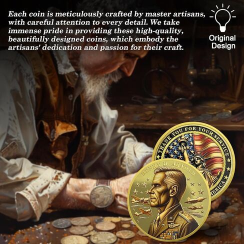 Military Challenge Coins - Thank You for Your Service Veteran Challenge Coin Military Appreciation Gifts for Veterans Army Navy USMC (George Catlett Marshall) in Kuwait