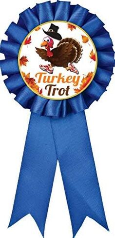 Turkey Trot Blue Rosette Ribbon, Turkey Trot Trophy Ribbon Award Prize Prime in Saudi Arabia