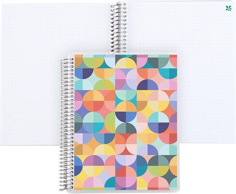 Erin Condren 8.5" X 11" Spiral Bound Dot Grid Notebook - Abstract Circles, 160 Dot Grid Page Note Taking & Writing Notebook, 80 Lb, Thick Paper, Stickers Included in Saudi Arabia