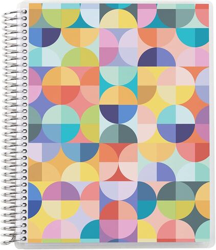 Erin Condren 8.5" X 11" Spiral Bound Dot Grid Notebook - Abstract Circles, 160 Dot Grid Page Note Taking & Writing Notebook, 80 Lb, Thick Paper, Stickers Included in Saudi Arabia