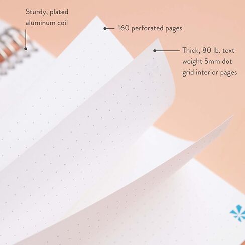 Erin Condren 8.5" X 11" Spiral Bound Dot Grid Notebook - Abstract Circles, 160 Dot Grid Page Note Taking & Writing Notebook, 80 Lb, Thick Paper, Stickers Included in Saudi Arabia