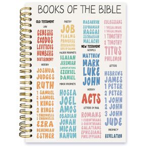 ISANOU Christian Bible Catalogue Notebook,Christian Educational Bible Spiral Notebook Hardcover,Journal Notebook for School,5.5x8.3 Inch 80 Pages,Christian Gifts for Kid Students
