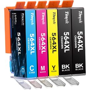 564XL Ink Cartridges Replacement for 564 XL Combo Pack - Fits Photosmart 5520 6520 7510 7520 DeskJet 3520 Premium C309A C410A Printer (2BK/C/M/Y | Non-OEM)