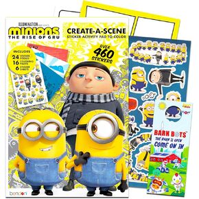 Despicable Me Minions Create a Scene Sticker Activity Book - Bundle with Despicable Me Minions Sticker Book with Coloring Pages Plus More | Minions Sticker Books for Children 3+