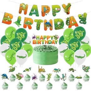 Reptile Birthday Party Decorations Kit Reptile Theme Balloons Cake Topper Banner Wild Jungle Safari Birthday Party Baby Shower