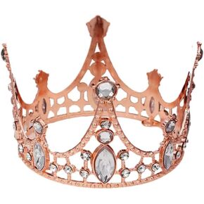 Shining Rhinestone Metal Crown Cake Topper Birthday Wedding Decor Supply For Birthday Party Decoration Supplies Baby Princess Shower Party Decoration (Black)