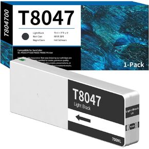T8047 Ink Cartridges Light Black 700ml T55K7 T804700 Replacement for T8047 Ink Cartridge Works with SureColor P6000 P7000 P8000 P9000 Printer Ink