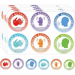 wootile Prank Stickers 120 Pcs Voice Motion Clap Activated Sign Funny Labels 2 Inch Practical Sign Tags, and Wacky Prank Stickers for Parties,