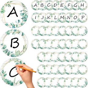 chiazllta 56Pcs Numbers Magnetic Accents Round Whiteboard Magnets Cutouts for Classroom Eucalyptus Blank Magnetic Numbers for Bulletin Board Dry Erasable Magnets for School Office Home Labels Supplies