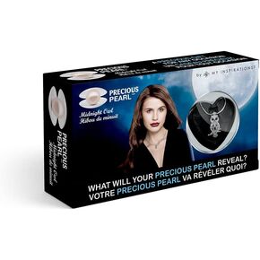 My Inspirations Precious Pearl Pearl in Oyster Kit, Mysterious Pearl Gift Set, DIY Necklace Making Kit, Elegant Pendant with 20" Chain, Rhodium Plated, Great Gift for Any Occasion, Owl