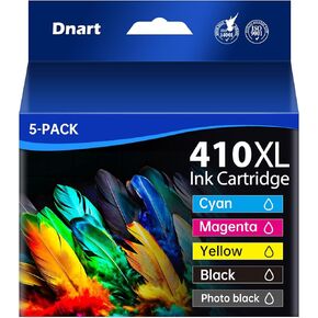 410XL Ink Cartridges 5 Pack Replacment for Epson 410 Ink Cartridges for Epson Ink 410 410XL Printers Fits for Expression XP 7100 XP-640 XP-830 XP-630 XP-530 XP-635 Printer, 410XL Ink Cartridges 5 Pack