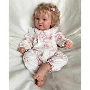 TERABITHIA 24 Inches Huge Real Baby Size Hand Rooted Hair Sweet Smile African American Realistic Newborn Toddler Girl Dolls Dark Brown Skin Lifelike Reborn Baby Doll That Look Real and Feel Real