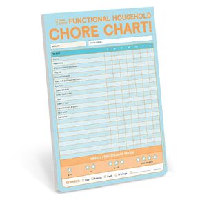 Knock Knock Chore Chart Big & Sticky Notepad - Sticky Chore Tracker Pad (40 Sheets, 9.75 x 7-inches)