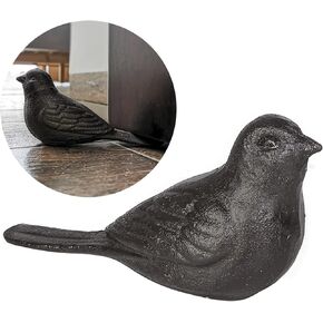 Cast Iron Door Stop Decorative Door Stoppers for Bottom of Door, Cute Bird Doorstop Animal Door Wedge Farmhouse Vintage Floor Decor, Antique Gold-Green