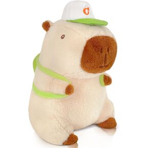 Cute Capybara Plush with Backpack Kawaii Capybara Stuffed Aniamls Toys Soft Capybara Plush Doll Pillow Gift for Kids Boys Girls