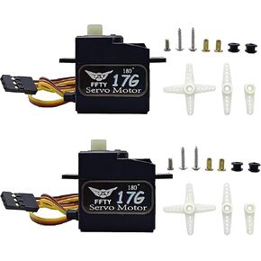 2PCS 17G Micro Servo, RC Mini Digital Servo Motor Control Max Angle 180° for 1/18 1/16 RC Car Upgrade Servo Parts Model Boat Airplane Robot